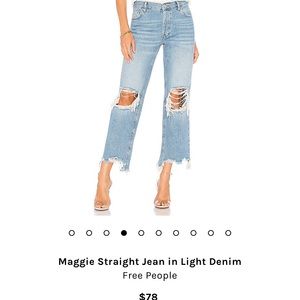 Maggie Straight Jean in Light Denim- Free People